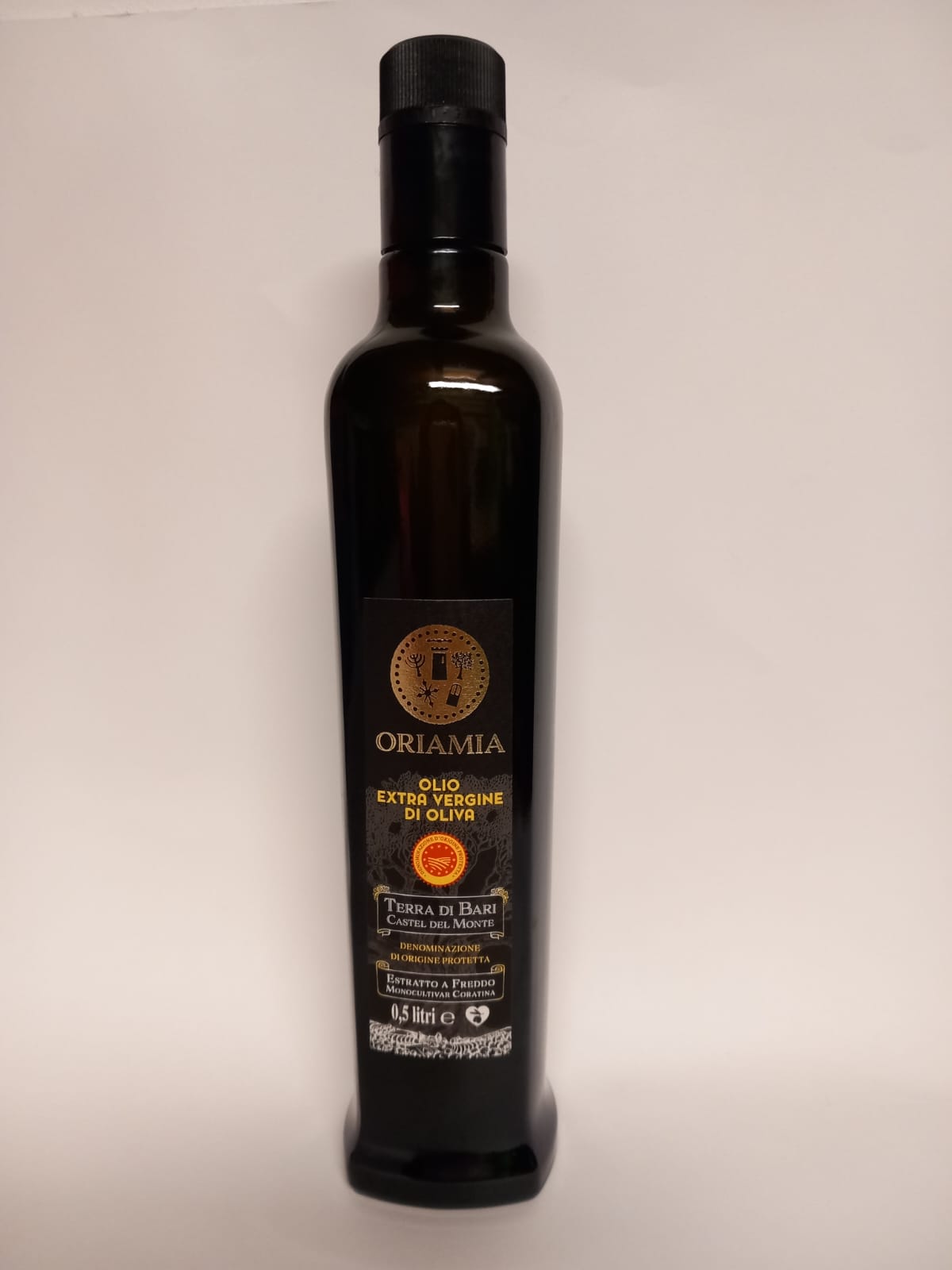 Bottiglia olio d'oliva extravergine d'oliva Oriamia da 0,5L - Quality.it