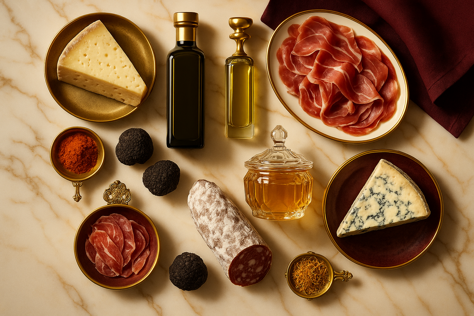 Genera immagine perfetta per riempire uno sapzio di contenuti multimediali che abbia a che fare con un sito che vuole vendere prodotti alimentari e che vuoele comunicarli con un ottica di lusso