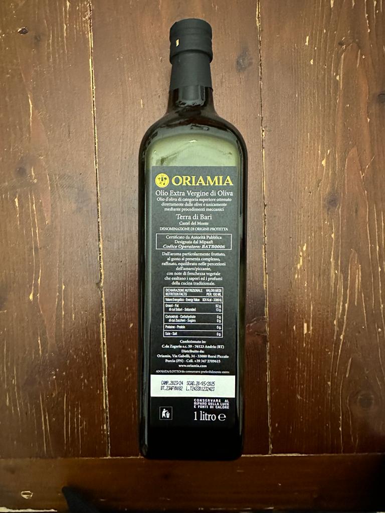 Olio extravergine d'oliva Oriamia 1L - Quality.it